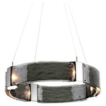 Parallel Ring Chandelier - Satin Nickel / Smoke Granite