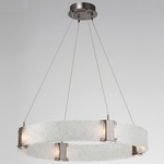 Parallel Ring Chandelier - Satin Nickel / Clear Rimelight