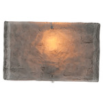 Textured Glass Square Wall Sconce - Polished Nickel / Smoke Granite