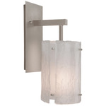 Textured Glass Post Wall Sconce - Metallic Beige Silver / Frosted Granite