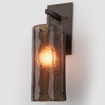 Textured Glass Post Wall Sconce - Flat Bronze / Bronze Granite