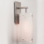 Textured Glass Post Wall Sconce - Metallic Beige Silver / Frosted Rimelight
