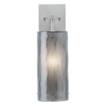 Textured Glass Post Wall Sconce - Metallic Beige Silver / Smoke Granite