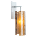 Textured Glass Post Wall Sconce - Beige Silver / Bronze Granite