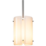 Textured Glass Pendant - Beige Silver / Ivory Wisp