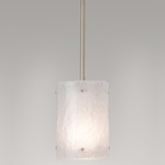 Textured Glass Pendant - Beige Silver / Frosted Granite