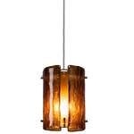 Textured Glass Pendant - Beige Silver / Bronze Granite