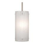 Textured Glass Pendant - Metallic Beige Silver / Frosted Strata
