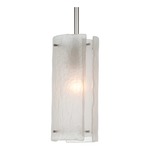 Textured Glass Pendant - Metallic Beige Silver / Frosted Granite