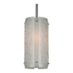Textured Glass Pendant - Metallic Beige Silver / Frosted Rimelight