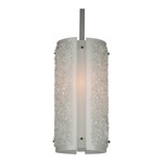 Textured Glass Pendant - Beige Silver / Frosted Rimelight