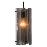 Textured Glass Pendant - Flat Bronze / Smoke Granite