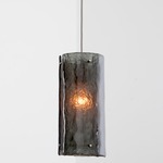 Textured Glass Pendant - Beige Silver / Smoke Granite