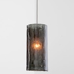 Textured Glass Pendant - Metallic Beige Silver / Smoke Granite