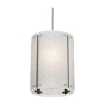 Textured Glass Oversized Pendant - Metallic Beige Silver / Frosted Rimelight