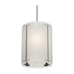Textured Glass Oversized Pendant - Beige Silver / Frosted Rimelight
