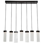 Parallel Linear Multi Light Pendant - Matte Black / Clear Granite