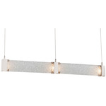 Parallel Straight Linear Pendant - Beige Silver / Clear Granite