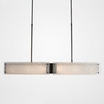 Textured Glass Linear Pendant - Flat Bronze / Frosted Rimelight