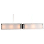 Textured Glass Linear Pendant - Flat Bronze / Frosted Strata