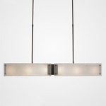 Textured Glass Linear Pendant - Flat Bronze / Frosted Granite
