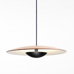 LED-Ginger Mini Pendant - Matte Black / Oak / White Interior
