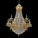 Marseille Chandelier - Antique Brass / Firenze Clear