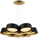 Marimba Chandelier - Gold Leaf / Dark Bronze