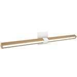 Tie Stix Wood Horizontal Adjustable Wall Light - White / Wood White Oak
