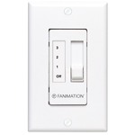 Wall Fan Only Control for Five Fans - White