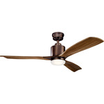 Ridley II Ceiling Fan with Light - Oil Brushed Bronze / Walnut