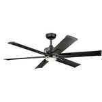 Szeplo Outdoor Ceiling Fan with Light - Satin Black