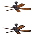 Monarch II Outdoor Ceiling Fan - Distressed Black / Walnut / Walnut Shadowed
