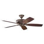 Monarch II Outdoor Ceiling Fan - Weathered Copper / Medium Walnut / Dark Walnut