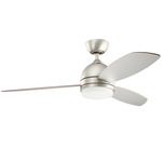 Vassar Ceiling Fan with Light - Brushed Nickel / Silver / Walnut