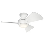 Sola Outdoor Ceiling Fan with Light - Matte White / Matte White