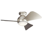 Sola Outdoor Ceiling Fan with Light - Brushed Nickel / Silver