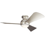 Sola Outdoor Ceiling Fan with Light - Brushed Nickel / Silver