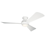 Sola Outdoor Ceiling Fan with Light - Matte White / Matte White