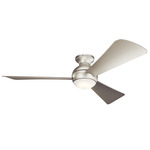 Sola Outdoor Ceiling Fan with Light - Brushed Nickel / Silver