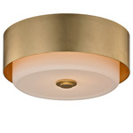Allure Circle Ceiling Flush Light - Gold Leaf / Opal
