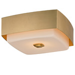 Allure Square Ceiling Flush Light - Gold Leaf / Opal