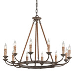 Cyrano Chandelier - Earthen Bronze / Cream Drip