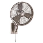 Anywhere Oscillating Outdoor Wall Fan - Brushed Nickel / Silver