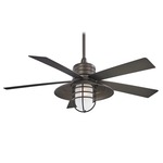 Rainman Indoor / Outdoor Ceiling Fan with Light - Smoked Iron / Smoked Iron