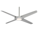Pancake XL Ceiling Fan with Light - Silver / White