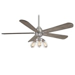 Alva Ceiling Fan with Light - Brushed Nickel / Seashore Grey