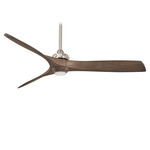 Aviation Ceiling Fan with Light - Brushed Nickel / Ash Maple