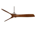 Aviation Ceiling Fan with Light - Brushed Nickel / Distressed Koa