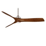 Aviation Ceiling Fan with Light - Brushed Nickel / Distressed Koa